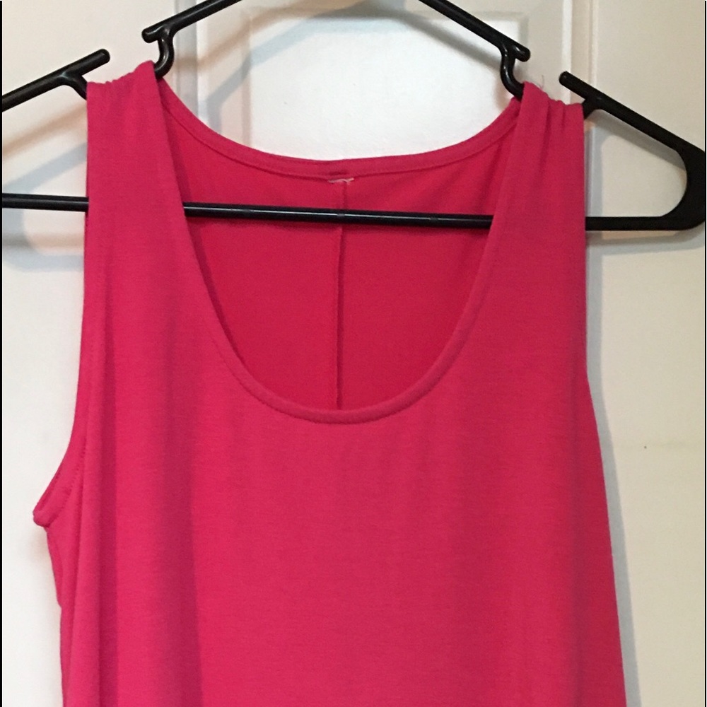 Long; bright pink; tunic tank top; size small